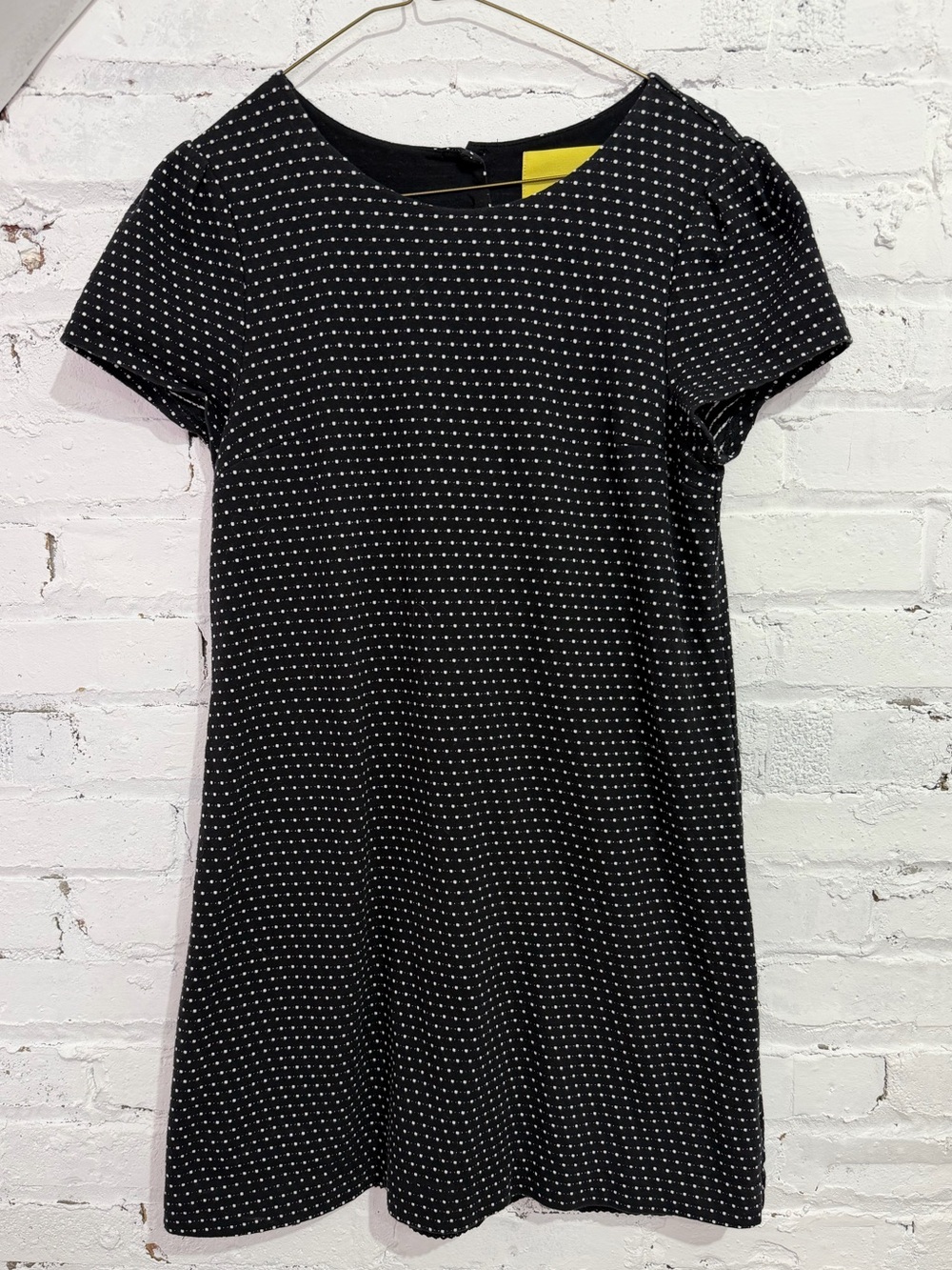 Maeve Anthropologie Black Polka Dot Shift Dress Fully Lined Mini Dress Small